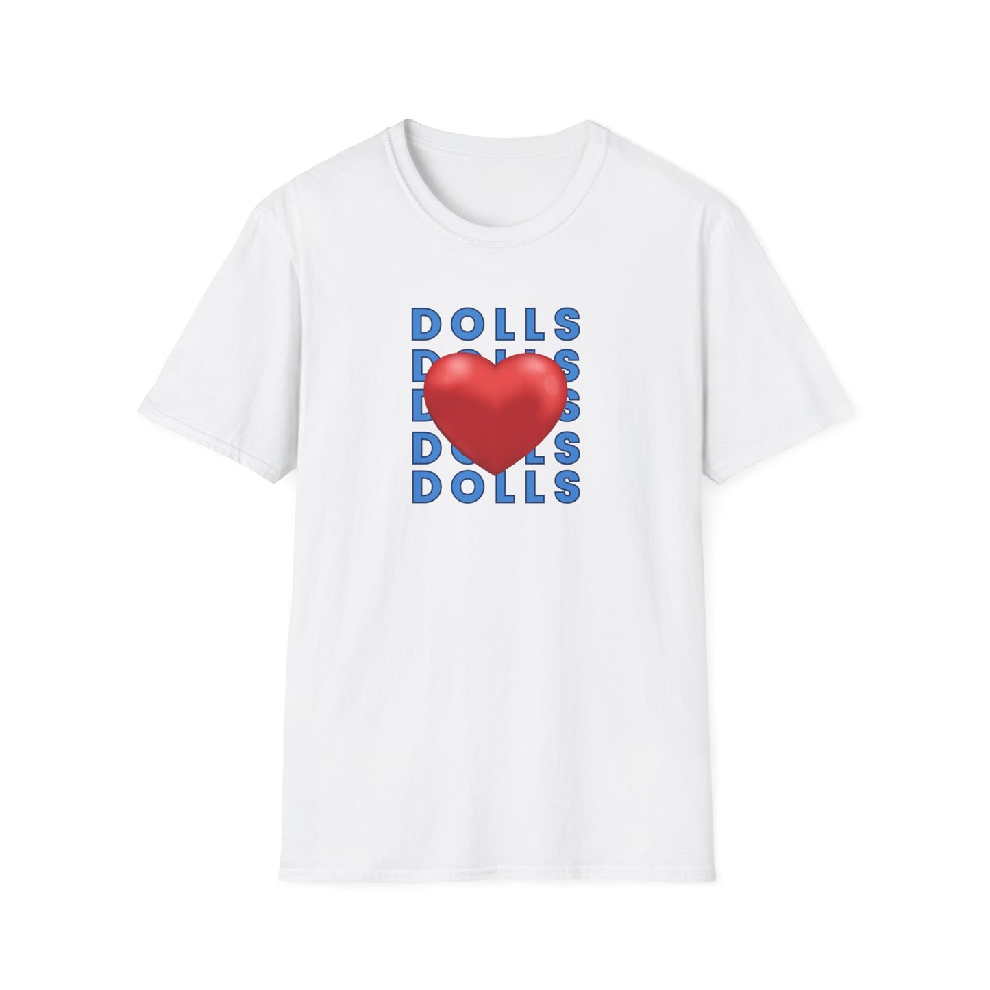 Dolls Hearts Adult Unisex Softstyle T-Shirt-Cotton