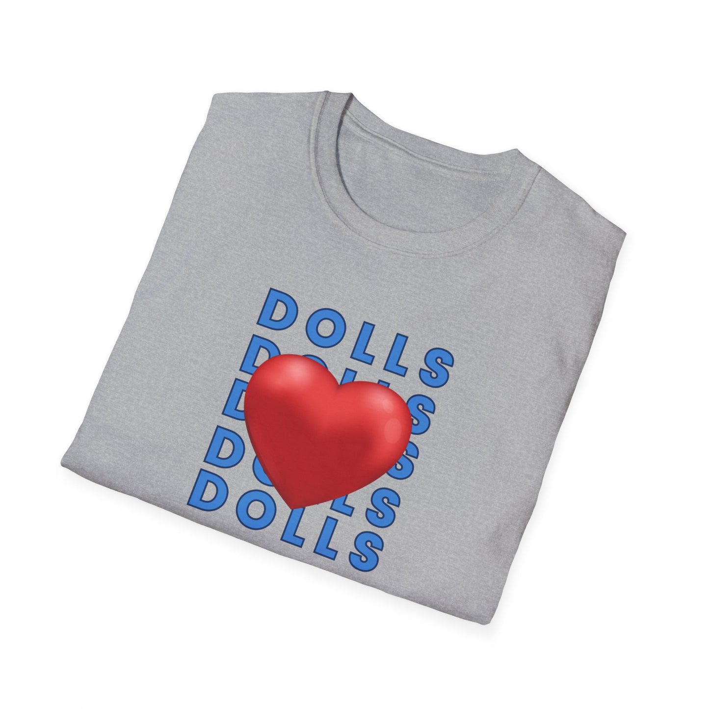 Dolls Hearts Adult Unisex Softstyle T-Shirt-Cotton