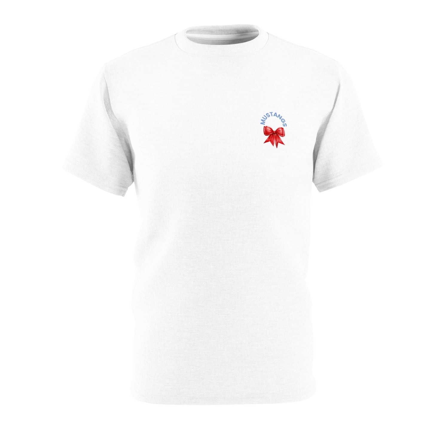 Mustangs Vertical Bow Unisex Adult Tee ~ White