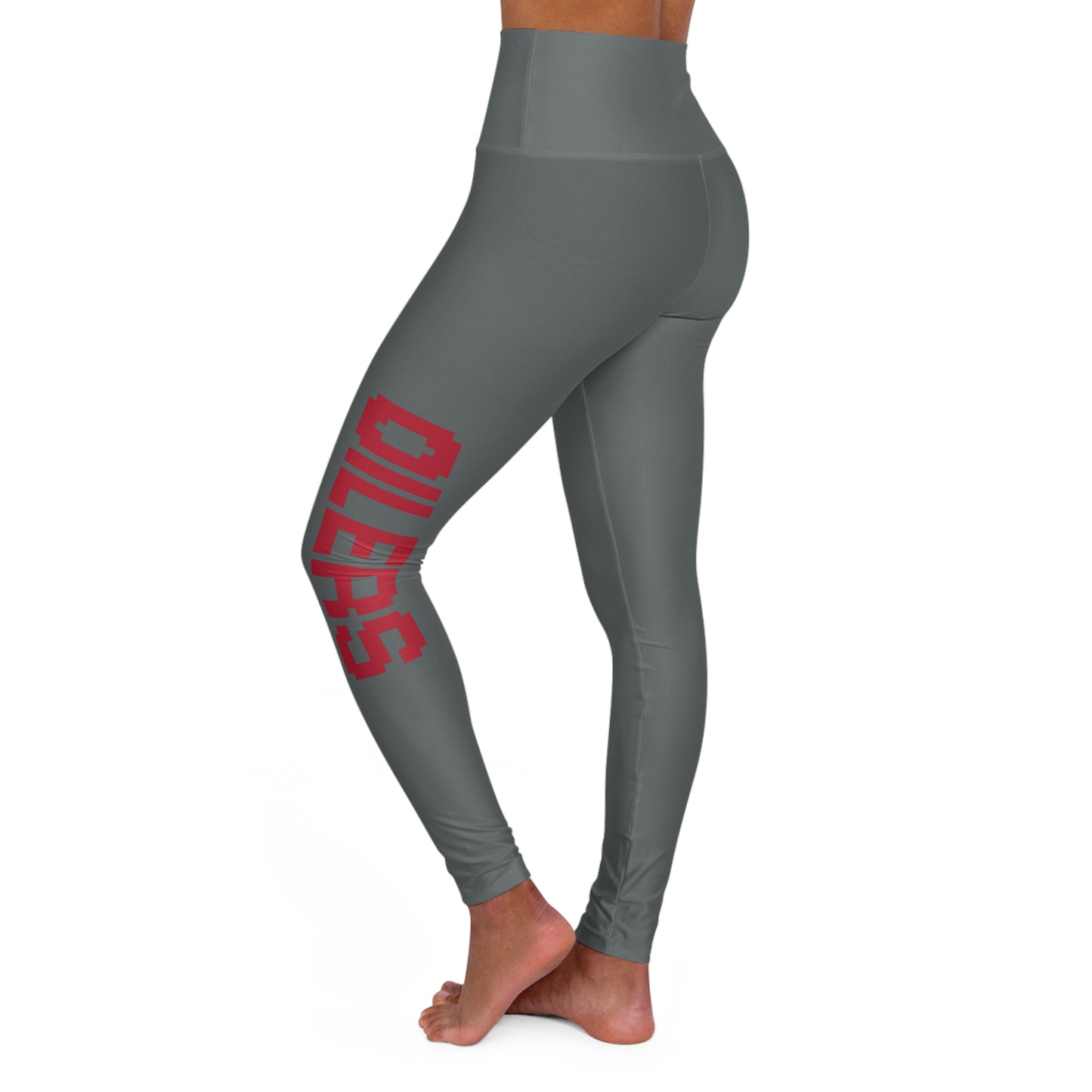 Oilers-Women's High Waisted Yoga Leggings
