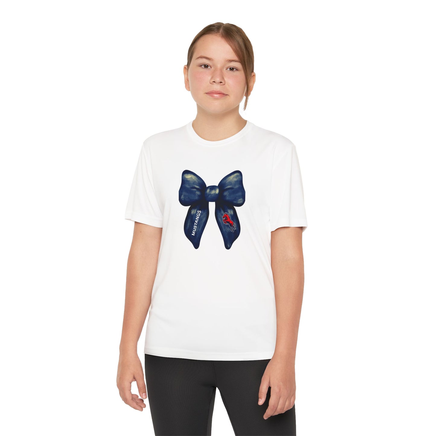 Mustangs Large Bow Youth Tee