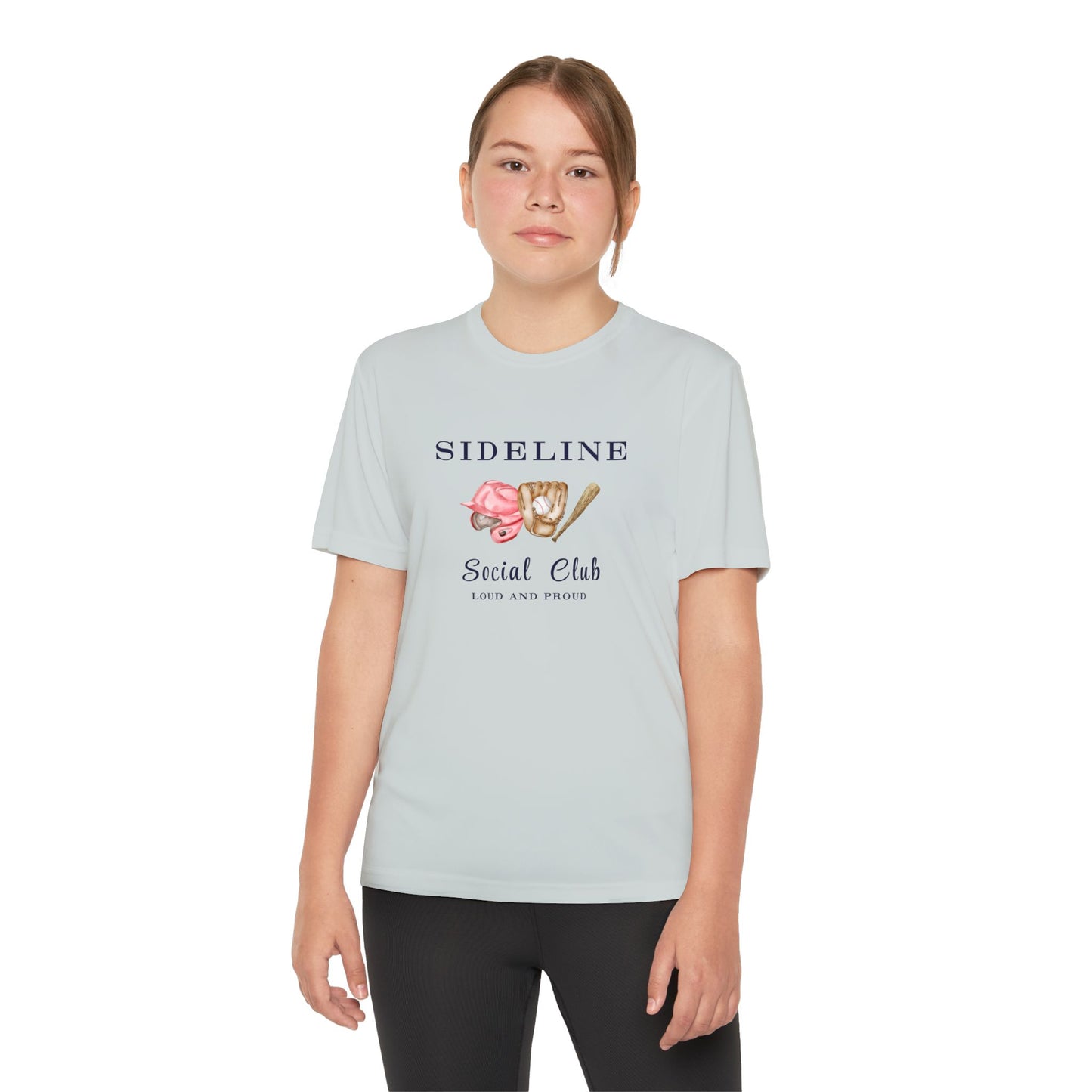 Baseball Sideline Social Club Youth Tee