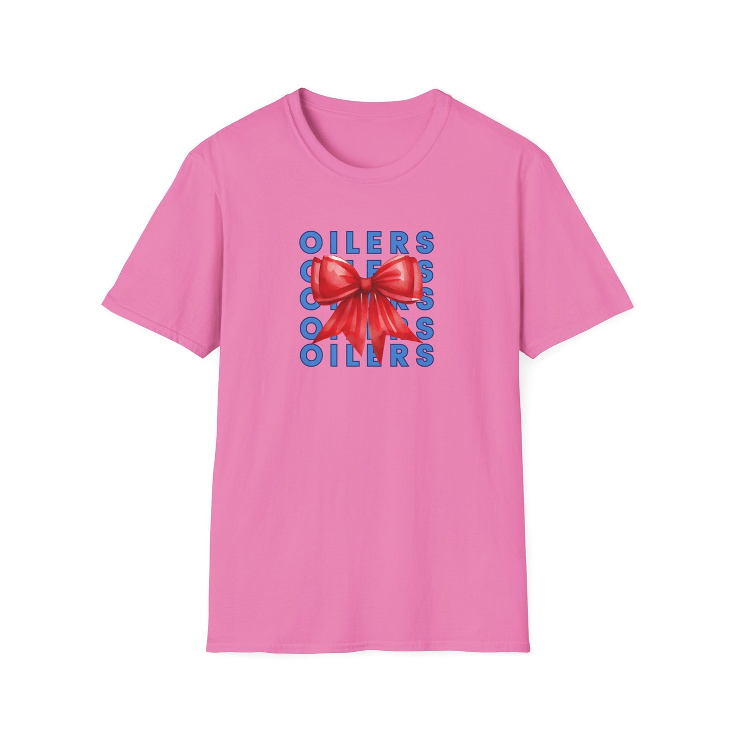Oilers Bow Graphic T-Shirt - Adult Unisex Softstyle-Cotton
