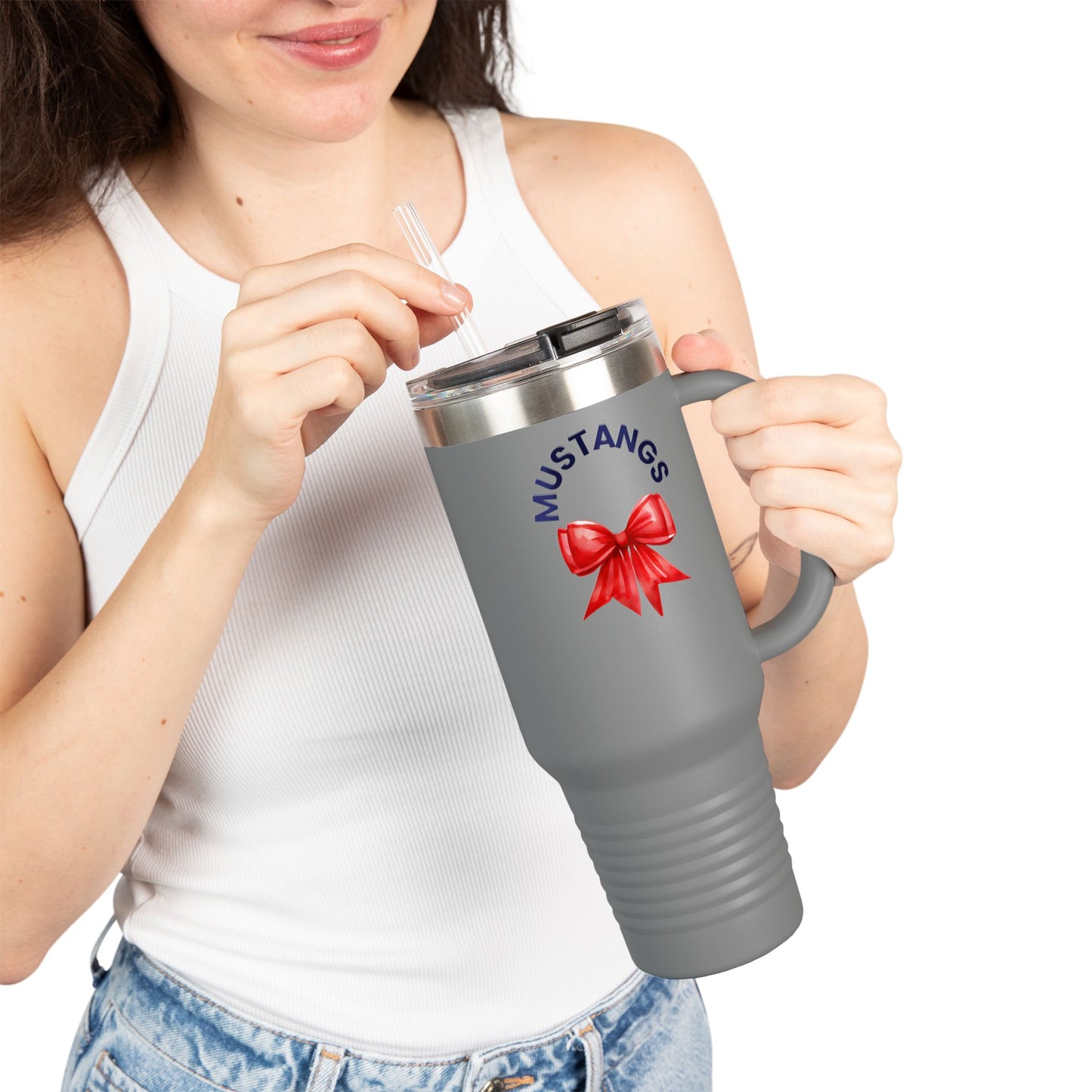 Mustangs Bow Personalized Insulated Travel Mug - 40oz