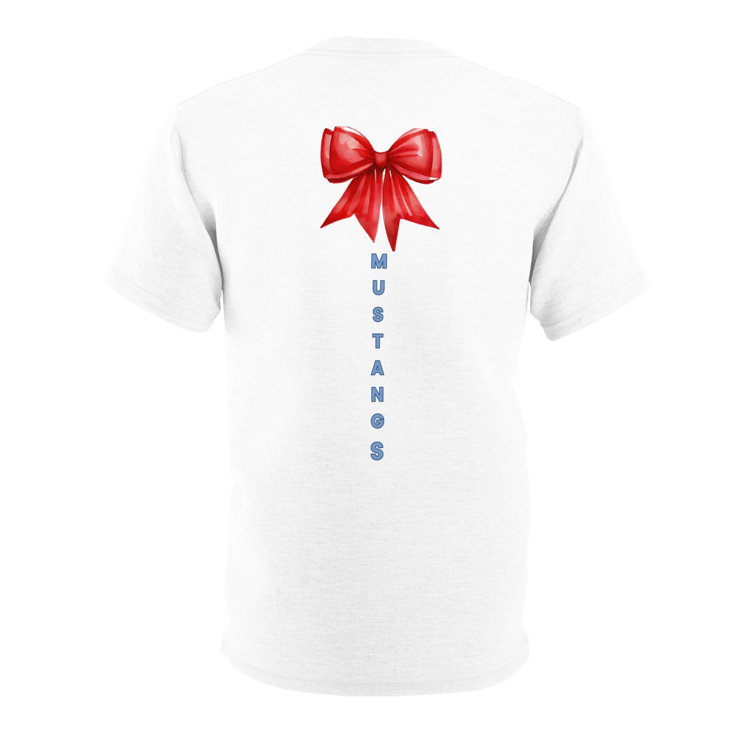 Mustangs Vertical Bow Unisex Adult Tee ~ White