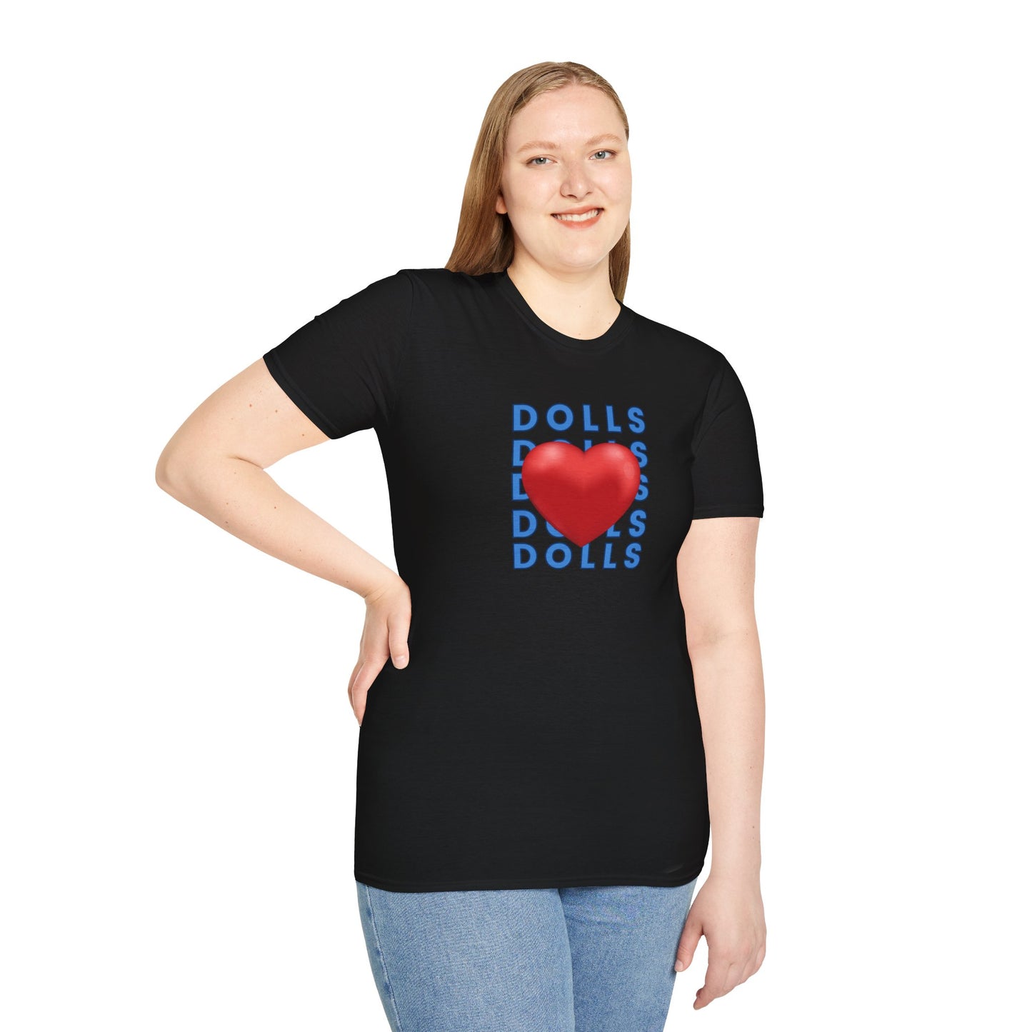 Dolls Hearts Adult Unisex Softstyle T-Shirt-Cotton