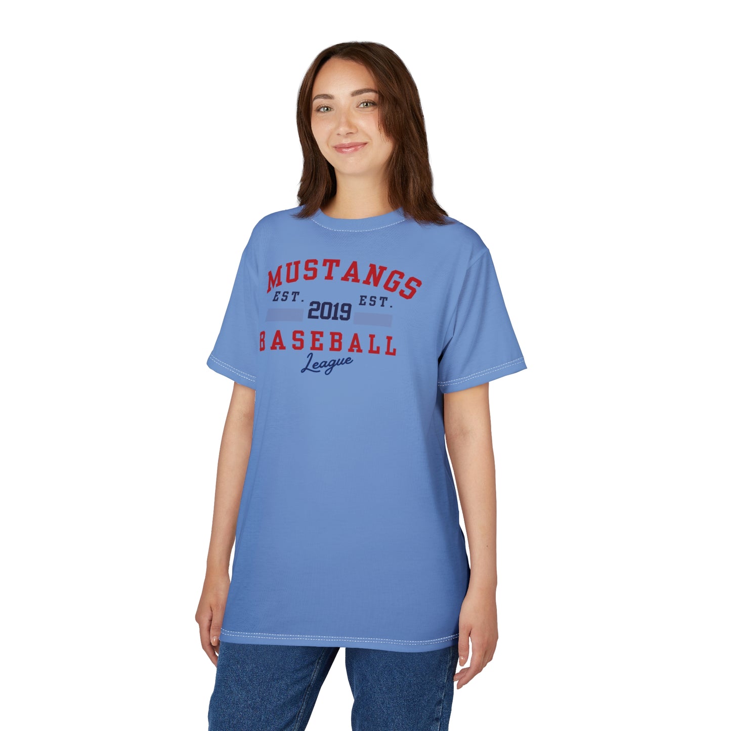 Mustangs Baseball EST. Unisex Adult Tee