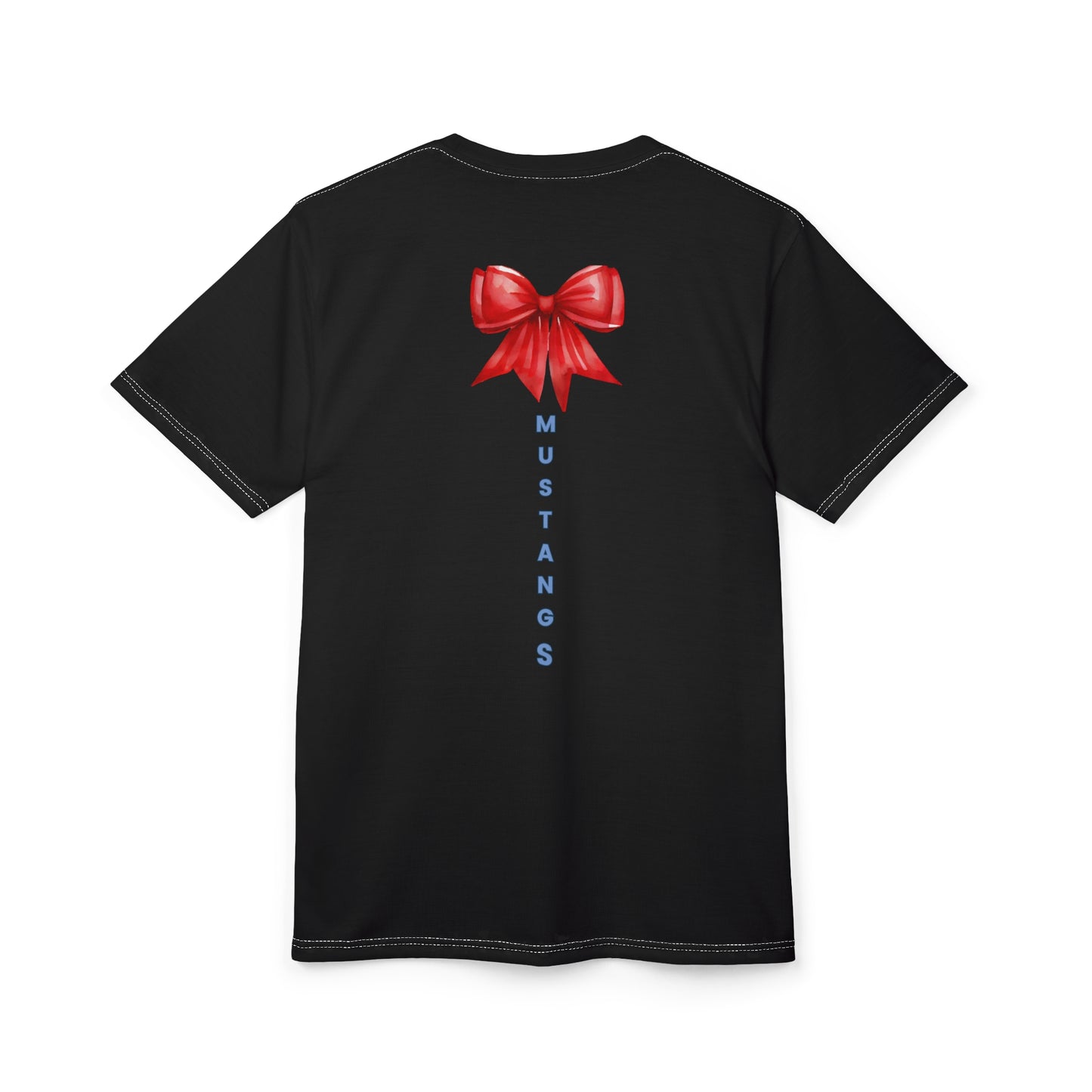 Mustangs Vertical Bow Unisex Adult Tee ~ Black