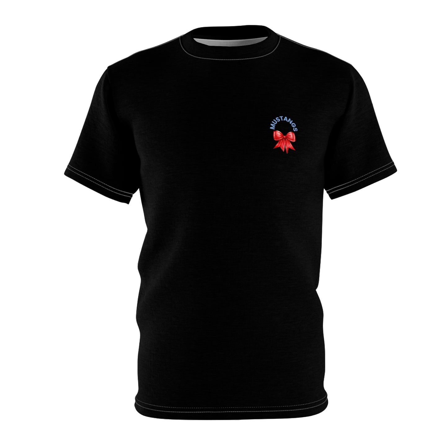 Mustangs Vertical Bow Unisex Adult Tee ~ Black