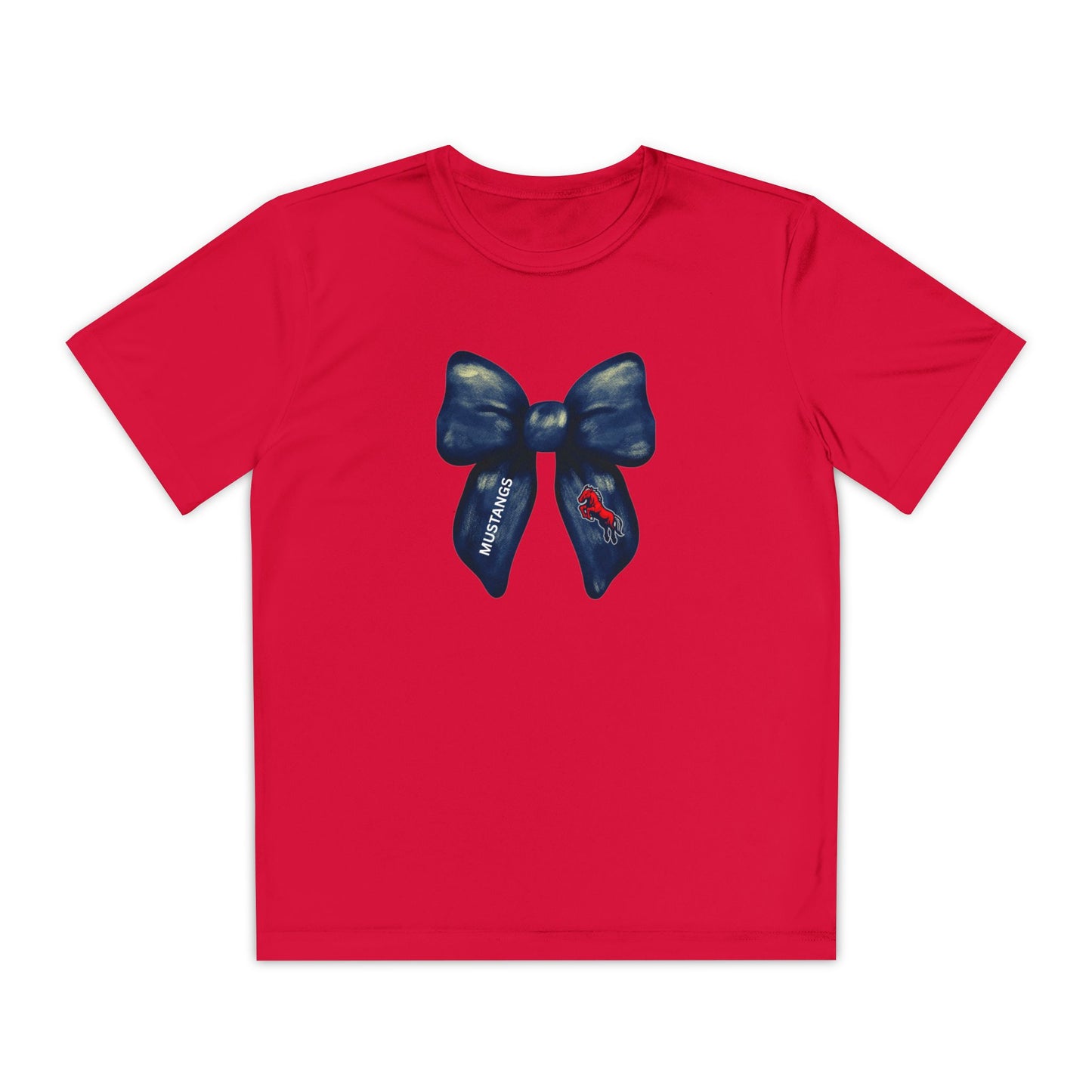 Mustangs Large Bow Youth Tee