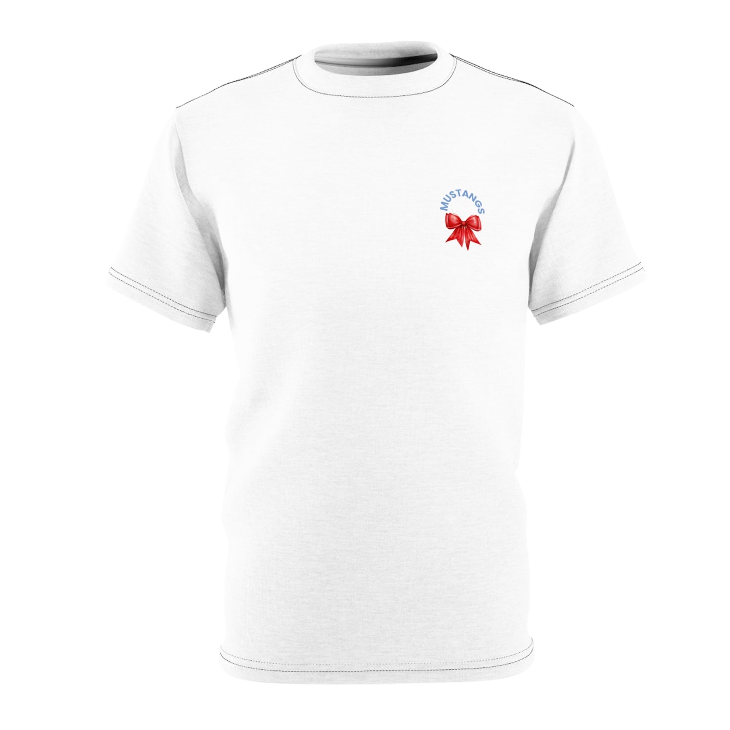 Mustangs Vertical Bow Unisex Adult Tee ~ White