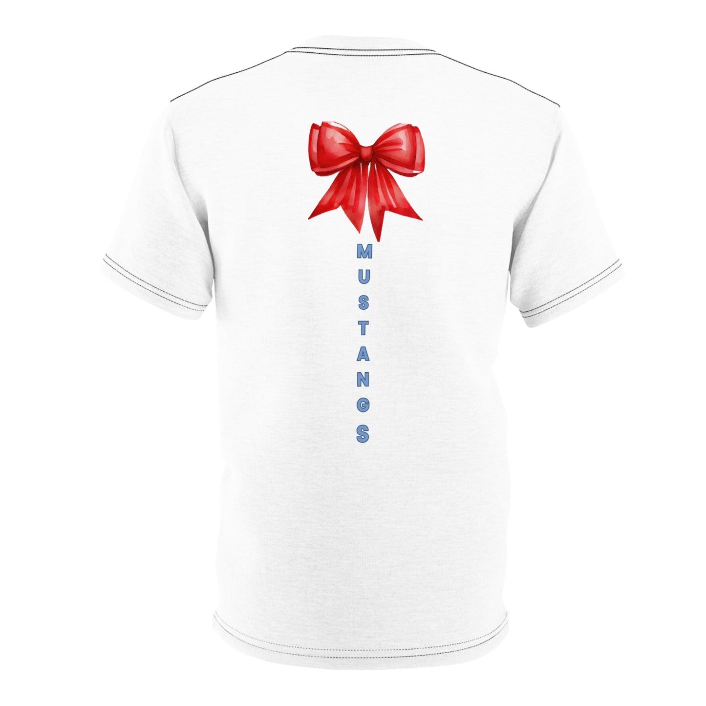 Mustangs Vertical Bow Unisex Adult Tee ~ White