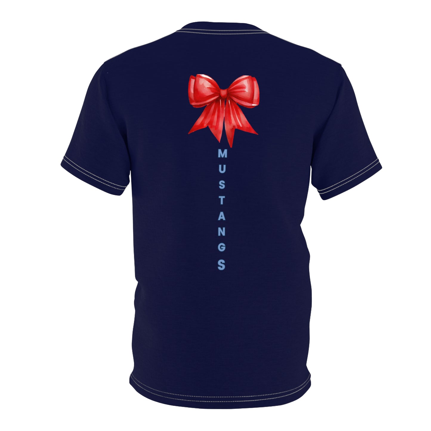 Mustangs Vertical Bow Unisex Adult Tee ~ Navy