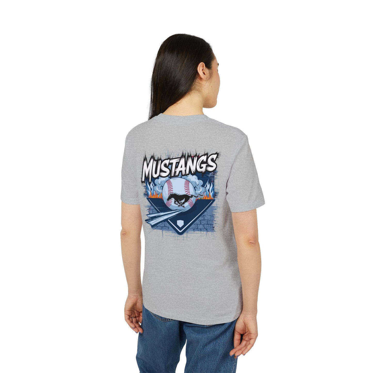 Mustangs Graffiti Unisex Baseball Team T-Shirt ~ Cotton