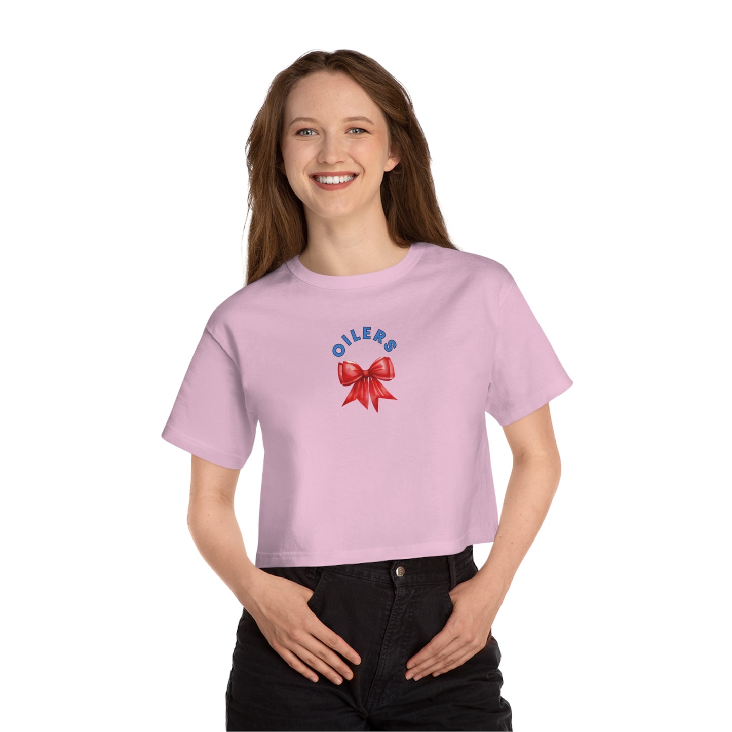 Oilers Bow Cropped T-Shirt