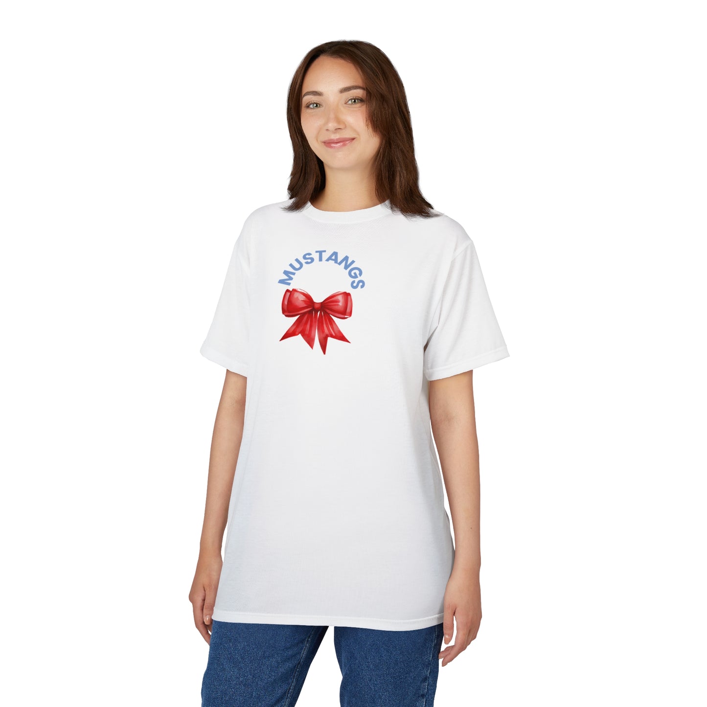 Mustangs Bow Unisex Adult Tee ~ White