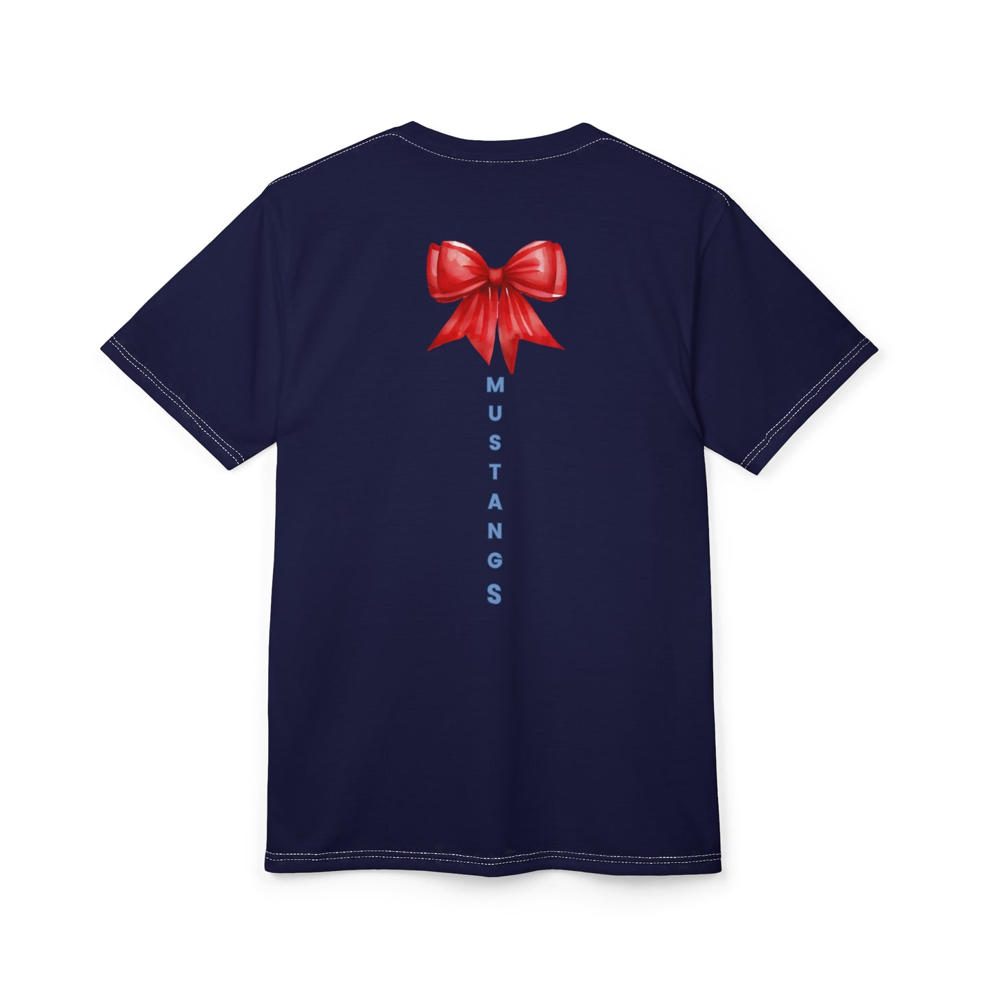 Mustangs Vertical Bow Unisex Adult Tee ~ Navy