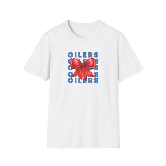 Oilers Bow Graphic T-Shirt - Adult Unisex Softstyle-Cotton