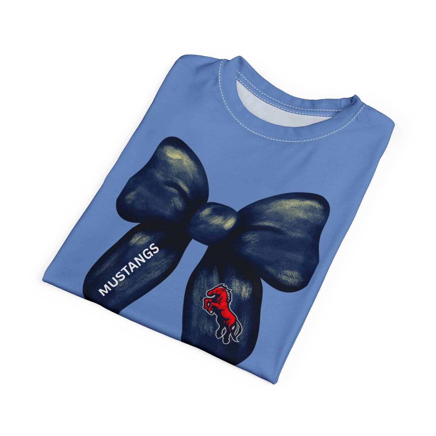 Mustangs Large Bow Unisex Adult Tee