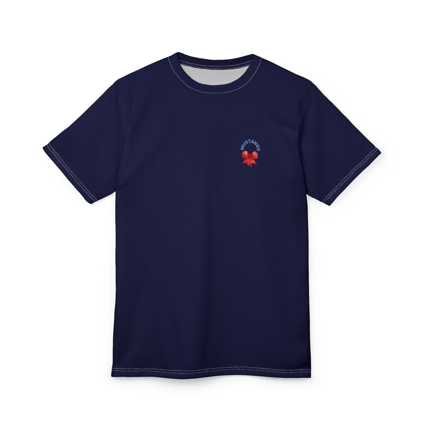 Mustangs Vertical Bow Unisex Adult Tee ~ Navy