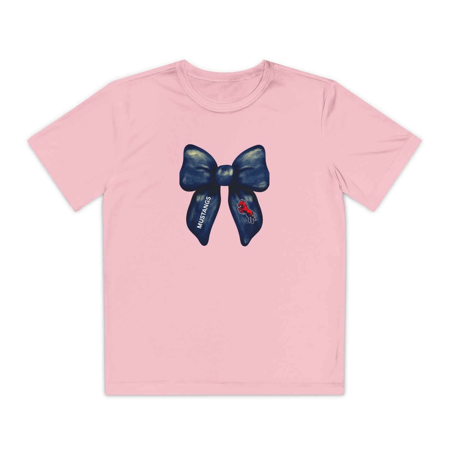 Mustangs Large Bow Youth Tee