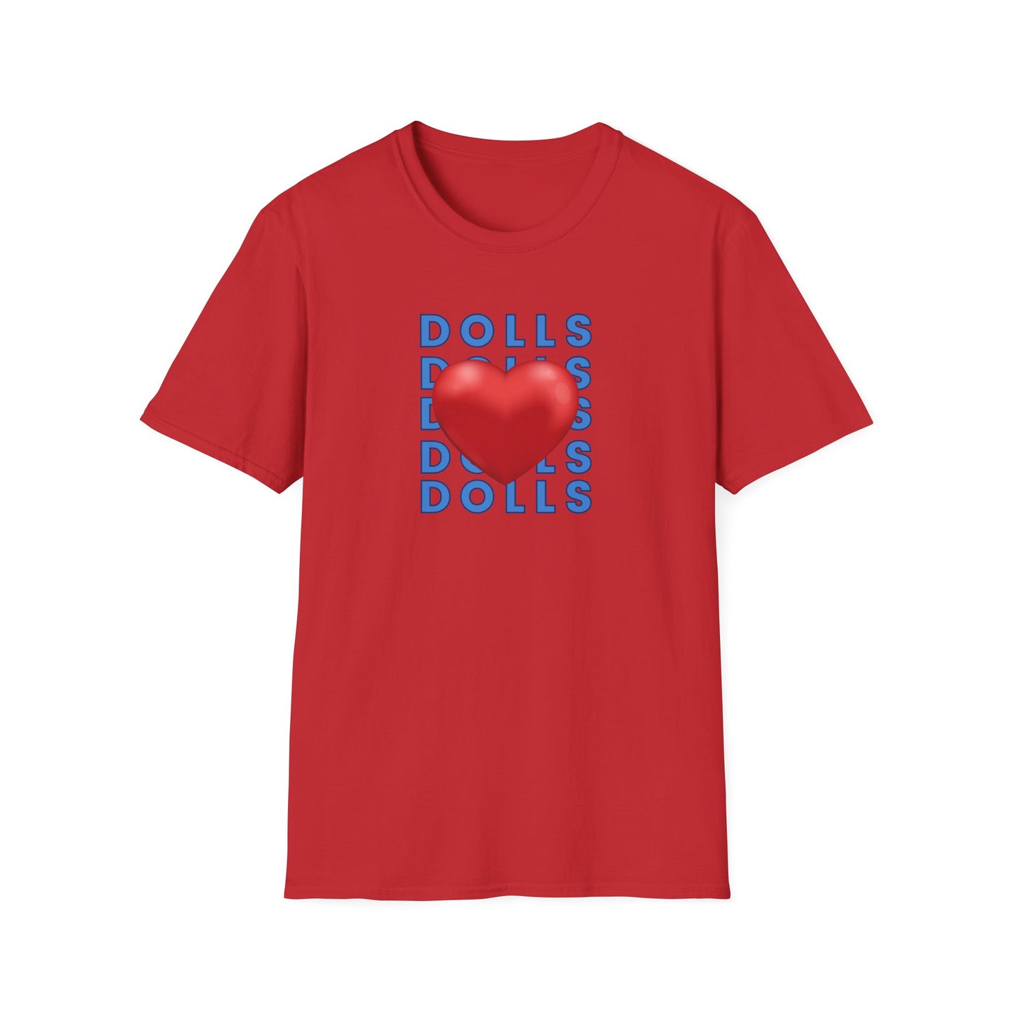 Dolls Hearts Adult Unisex Softstyle T-Shirt-Cotton