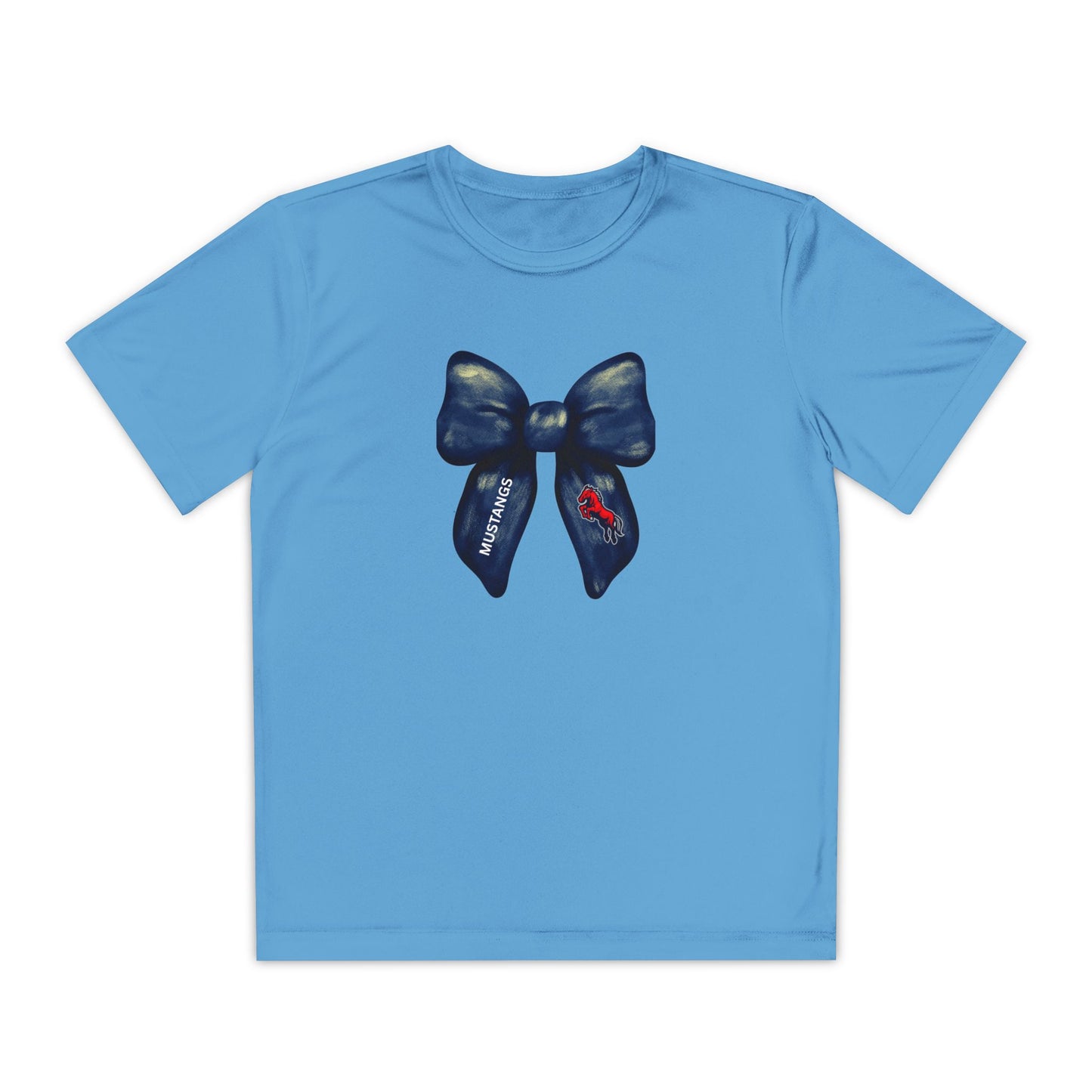 Mustangs Large Bow Youth Tee