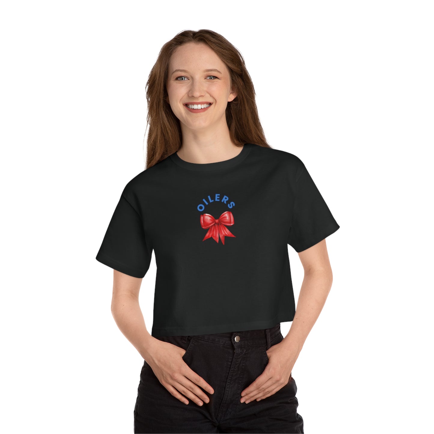 Oilers Bow Cropped T-Shirt