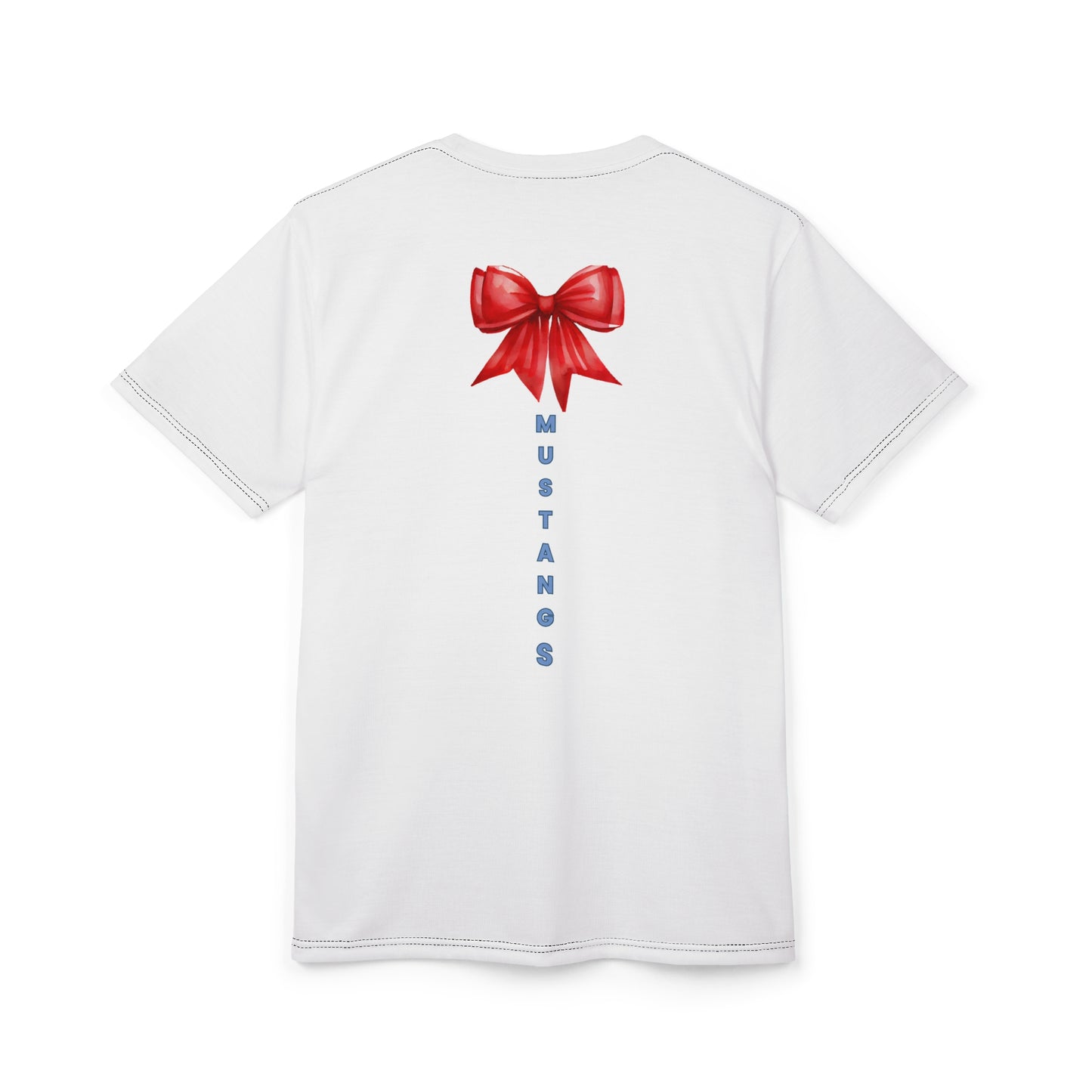 Mustangs Vertical Bow Unisex Adult Tee ~ White