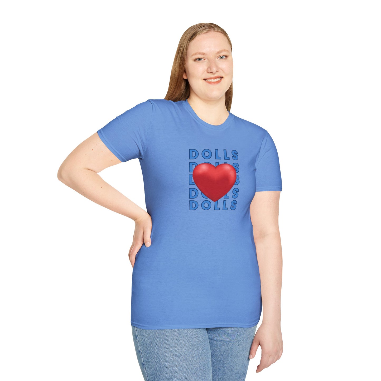 Dolls Hearts Adult Unisex Softstyle T-Shirt-Cotton