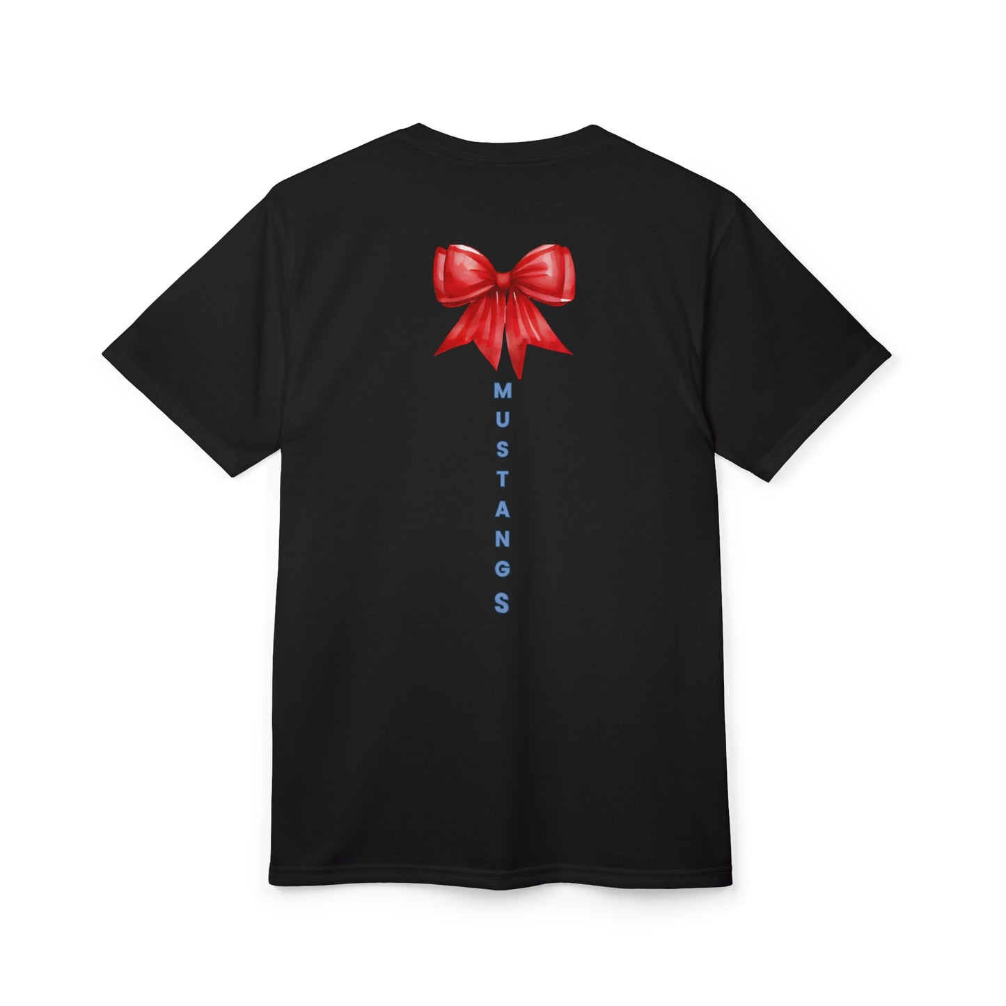 Mustangs Vertical Bow Unisex Adult Tee ~ Black