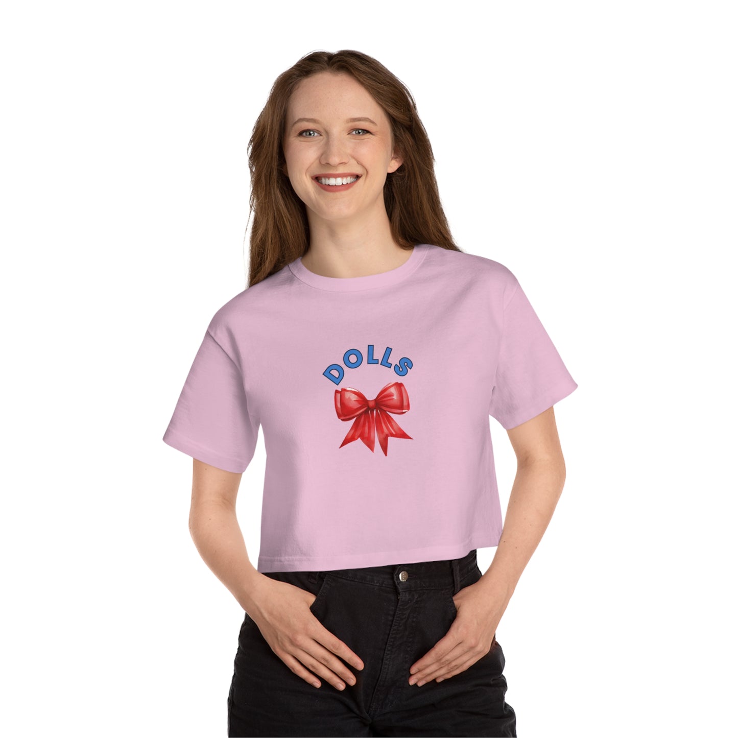 Derrick Dolls Cropped T-Shirt with Bow Design