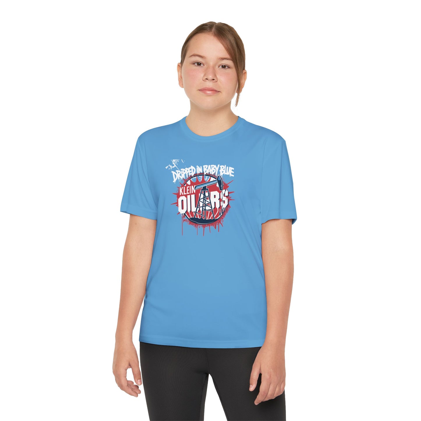 Dripped in Baby Blue-Youth Competitor Tee - (vinyl print)