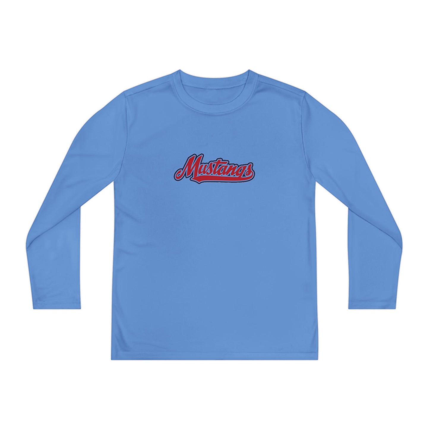 Mustangs Wall Break Youth Long Sleeve Baseball Tee