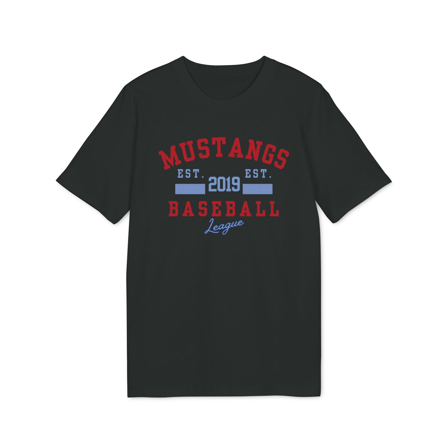 Mustangs EST Unisex Baseball Team T-Shirt ~ Cotton