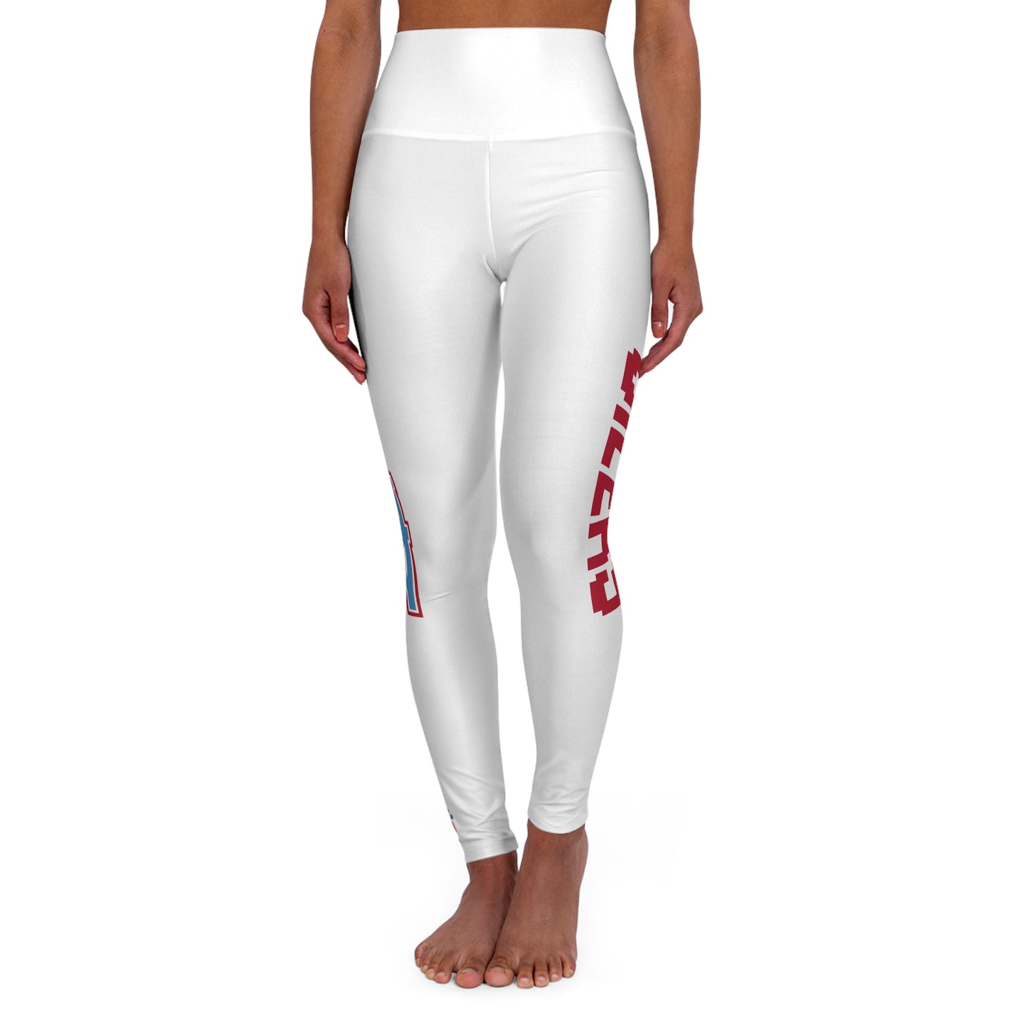 Oilers-Women's High Waisted Yoga Leggings
