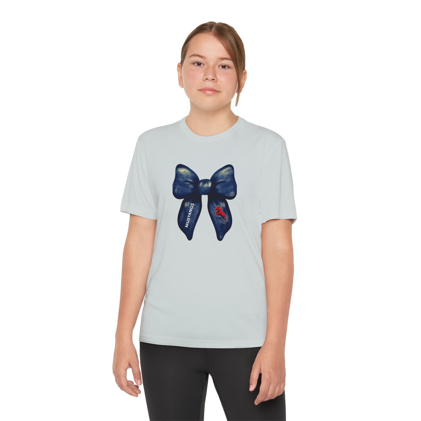Mustangs Large Bow Youth Tee