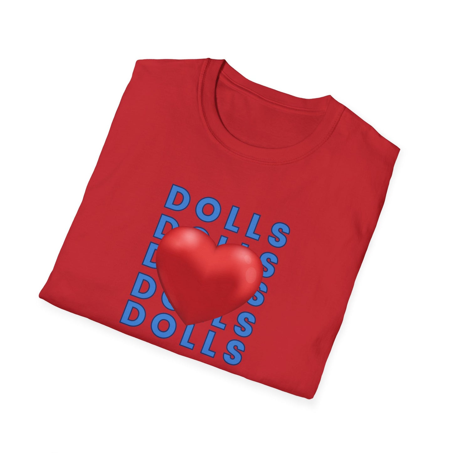 Dolls Hearts Adult Unisex Softstyle T-Shirt-Cotton