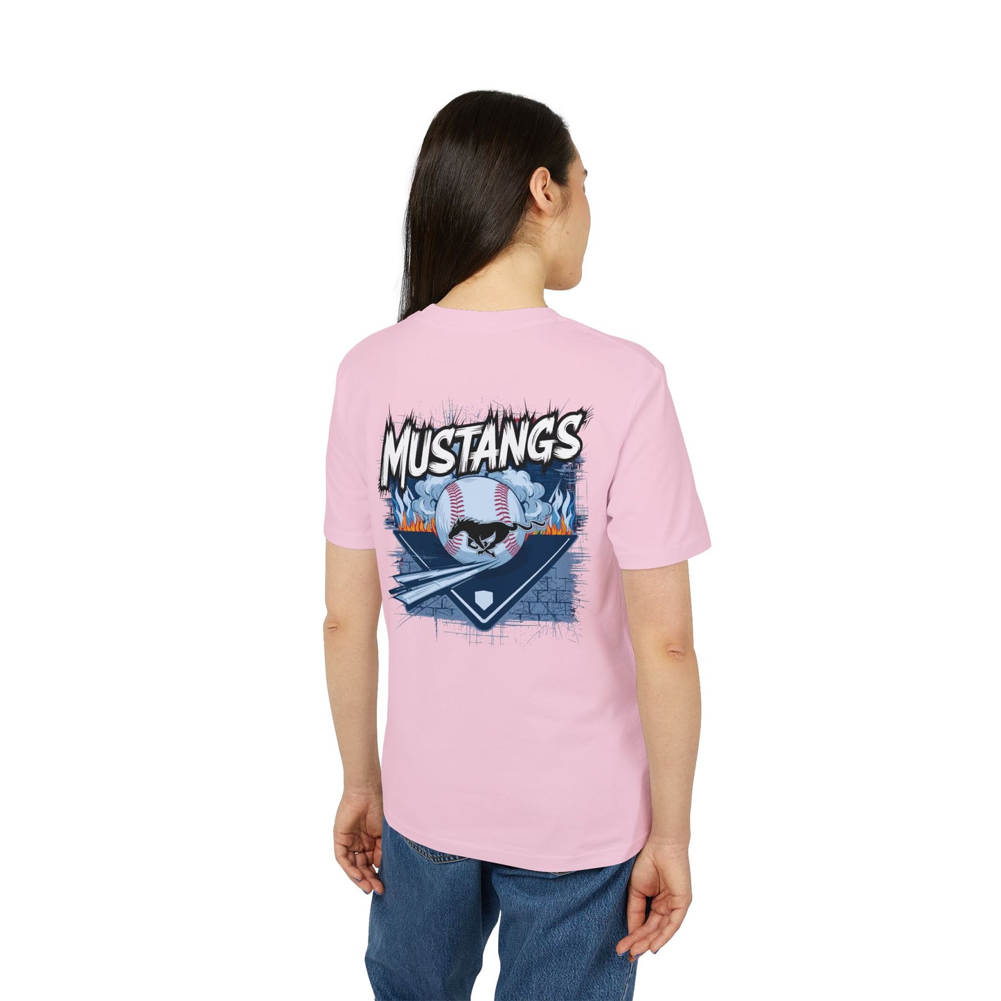 Mustangs Graffiti Unisex Baseball Team T-Shirt ~ Cotton
