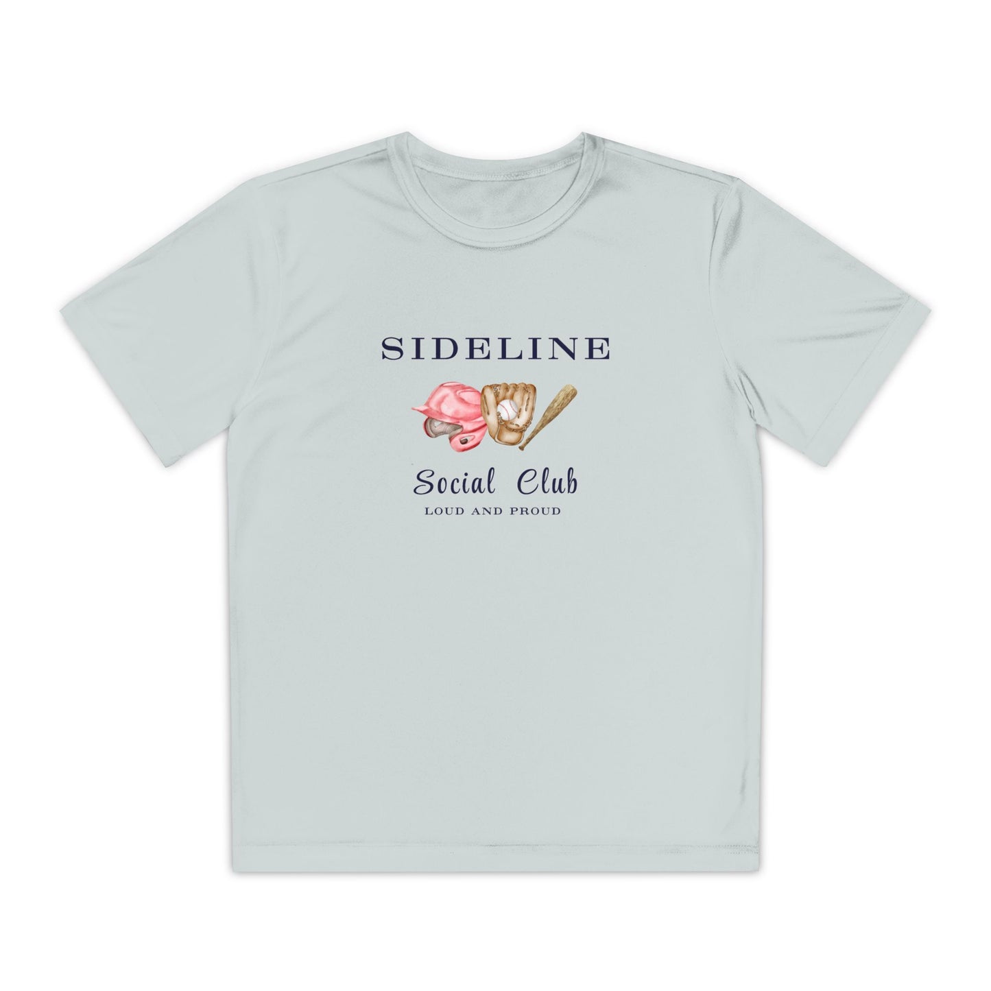 Baseball Sideline Social Club Youth Tee