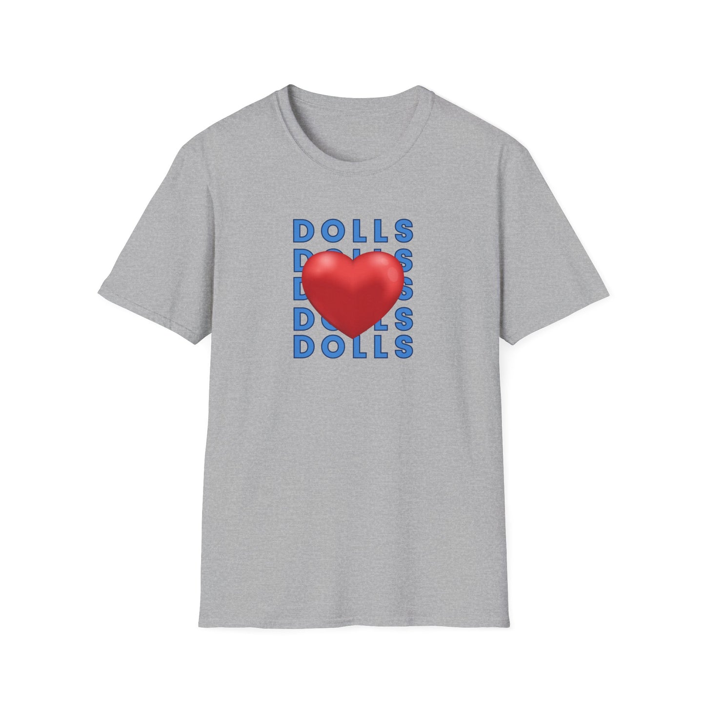 Dolls Hearts Adult Unisex Softstyle T-Shirt-Cotton