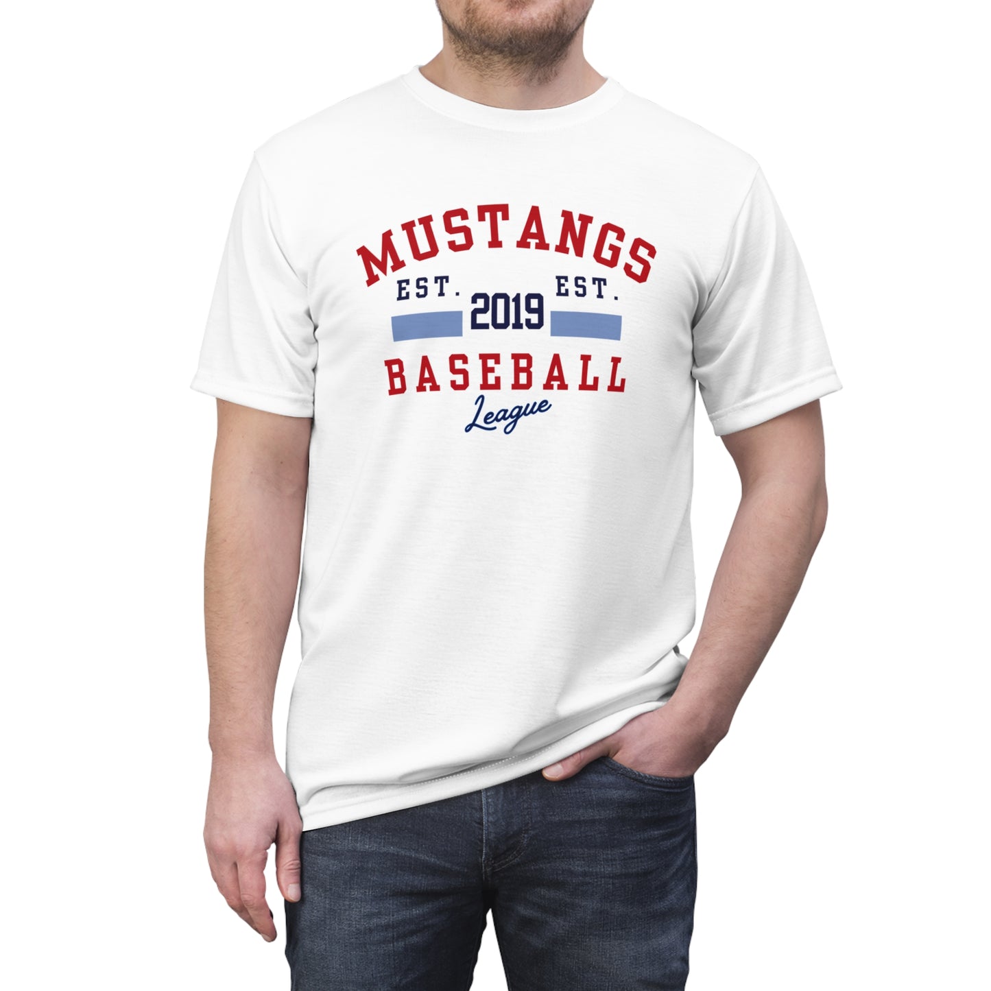 Mustangs Baseball EST. Unisex Adult Tee