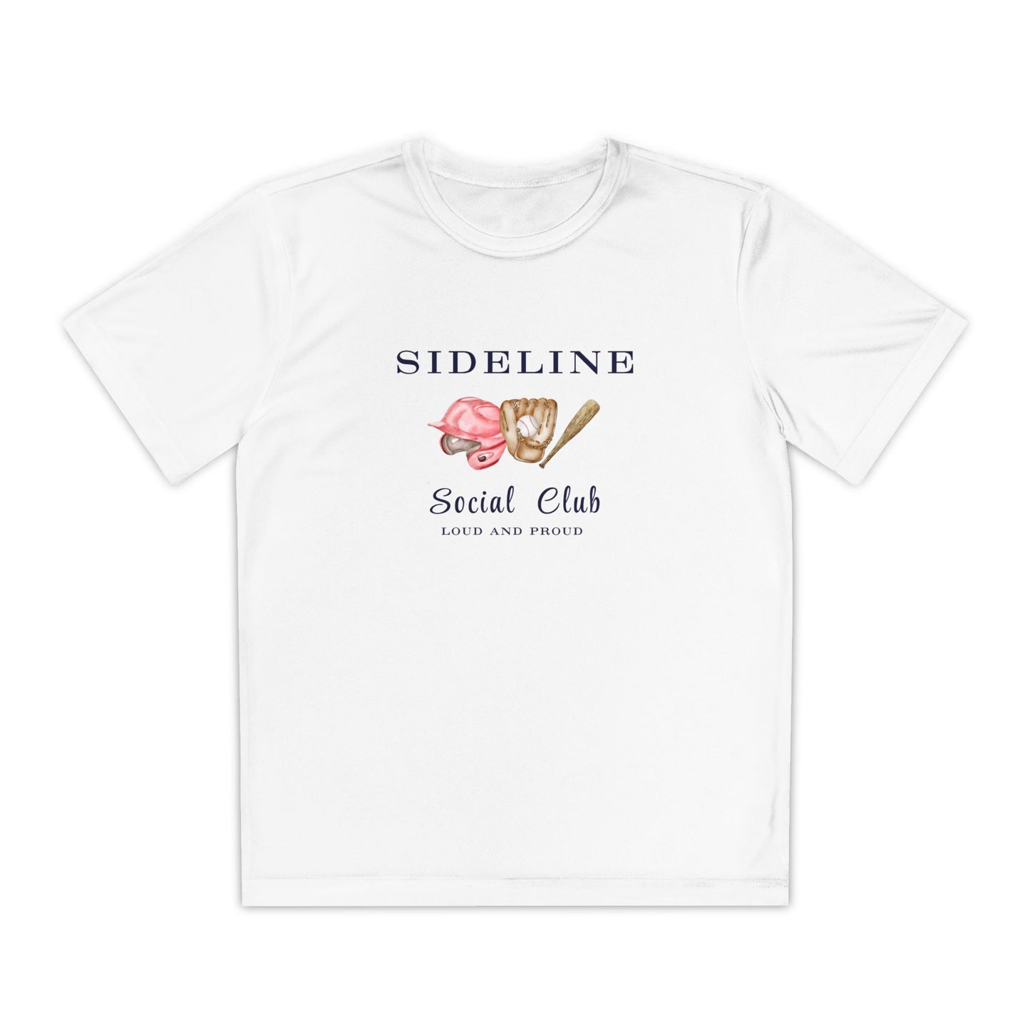 Baseball Sideline Social Club Youth Tee