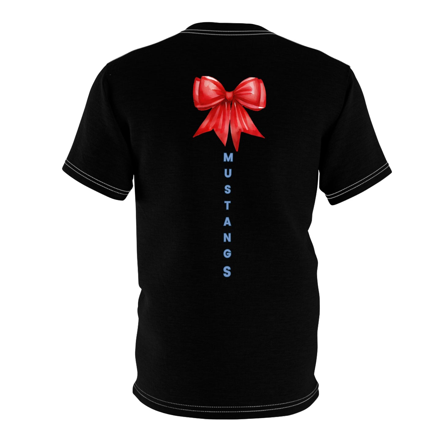 Mustangs Vertical Bow Unisex Adult Tee ~ Black