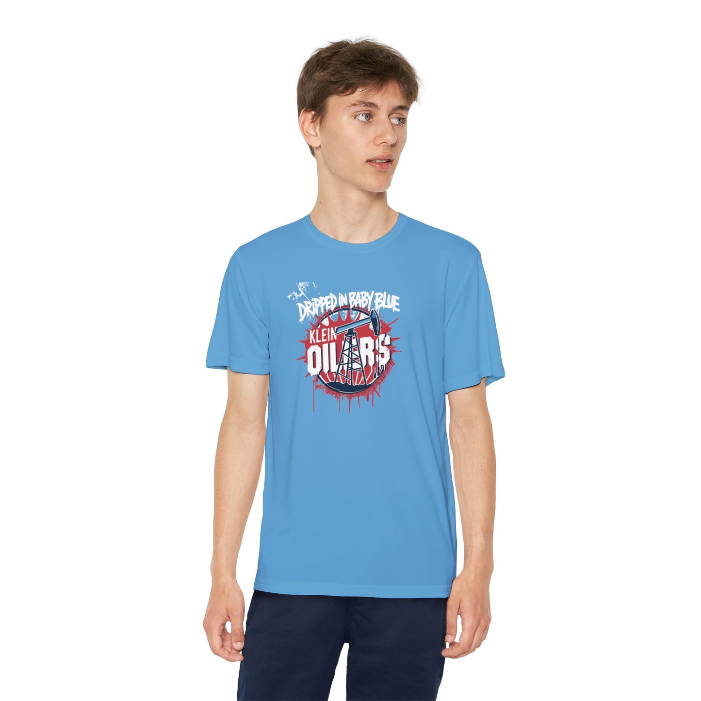 Dripped in Baby Blue-Youth Competitor Tee - (vinyl print)
