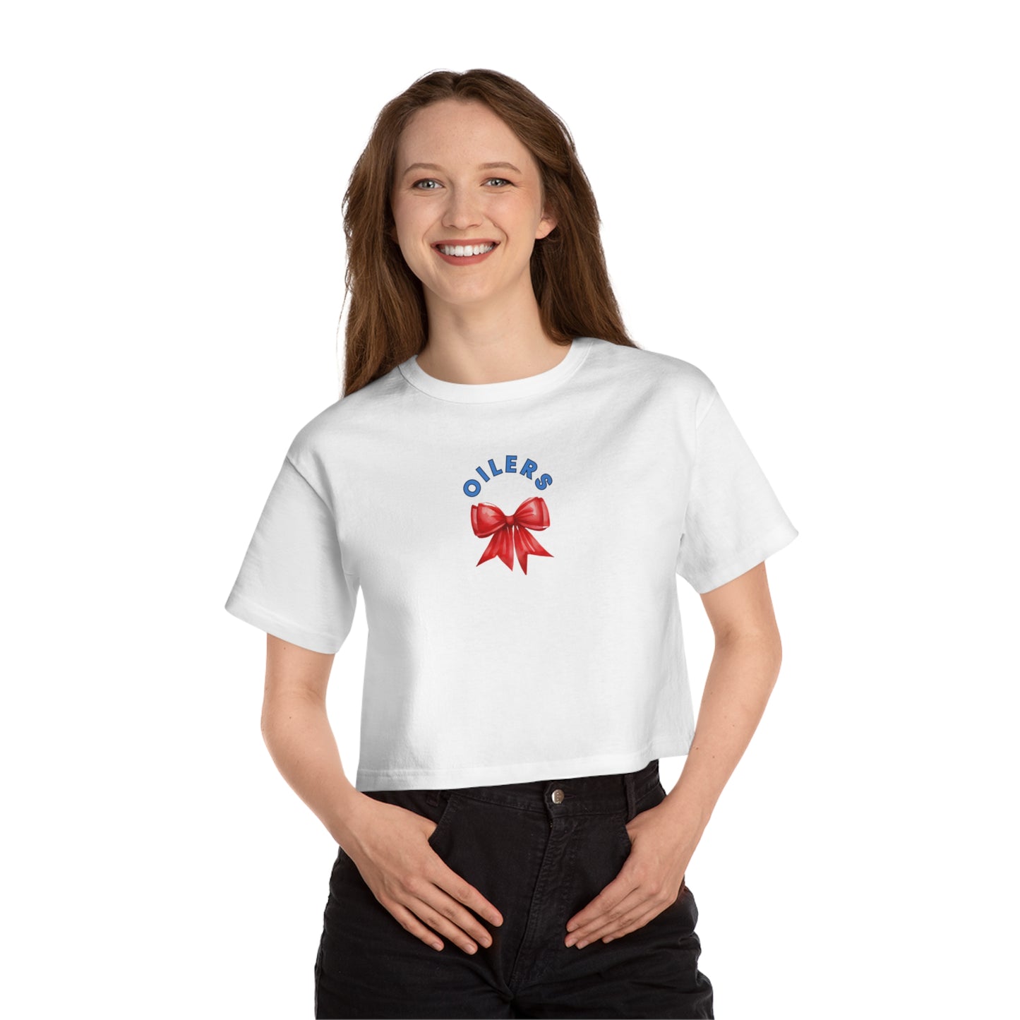 Oilers Bow Cropped T-Shirt