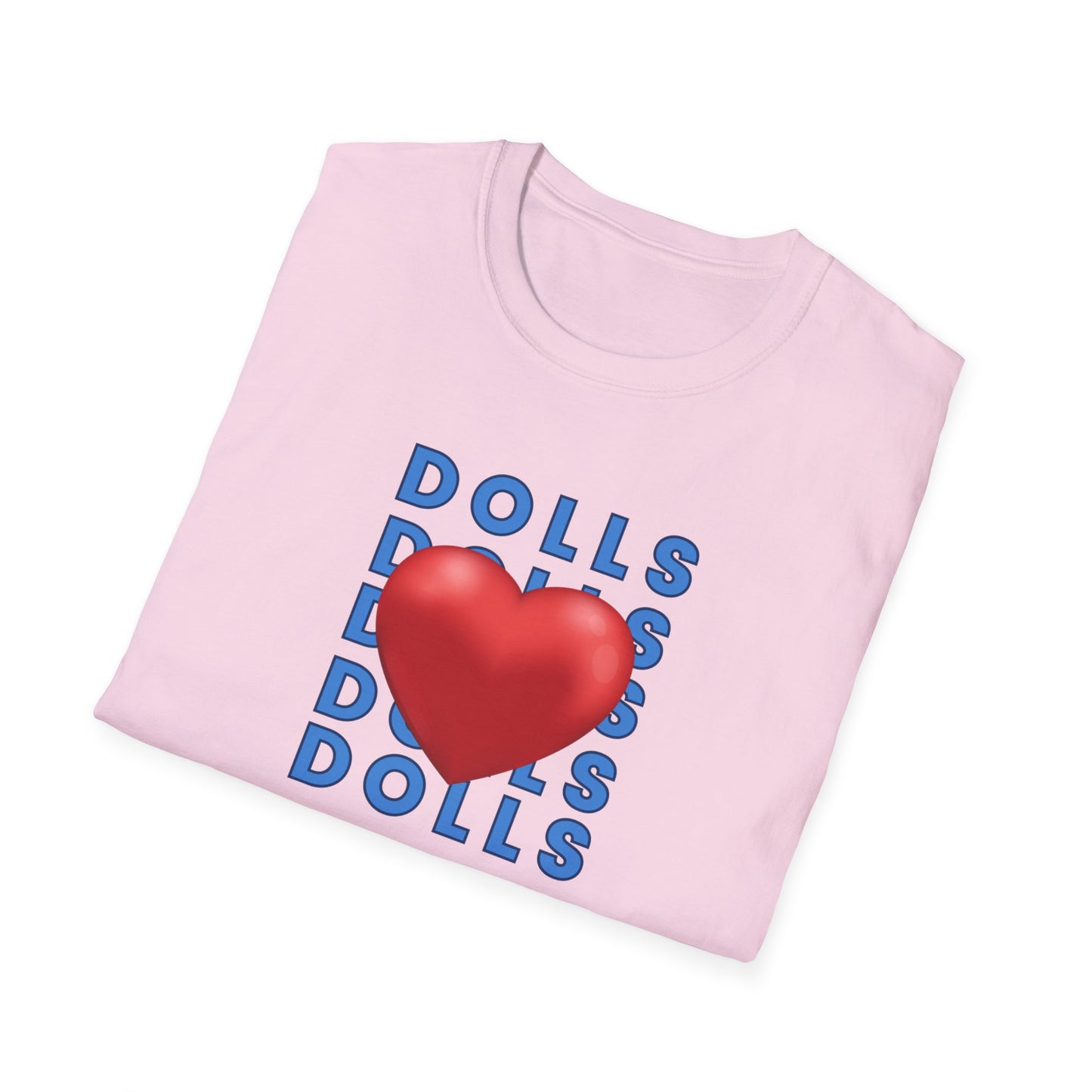 Dolls Hearts Adult Unisex Softstyle T-Shirt-Cotton