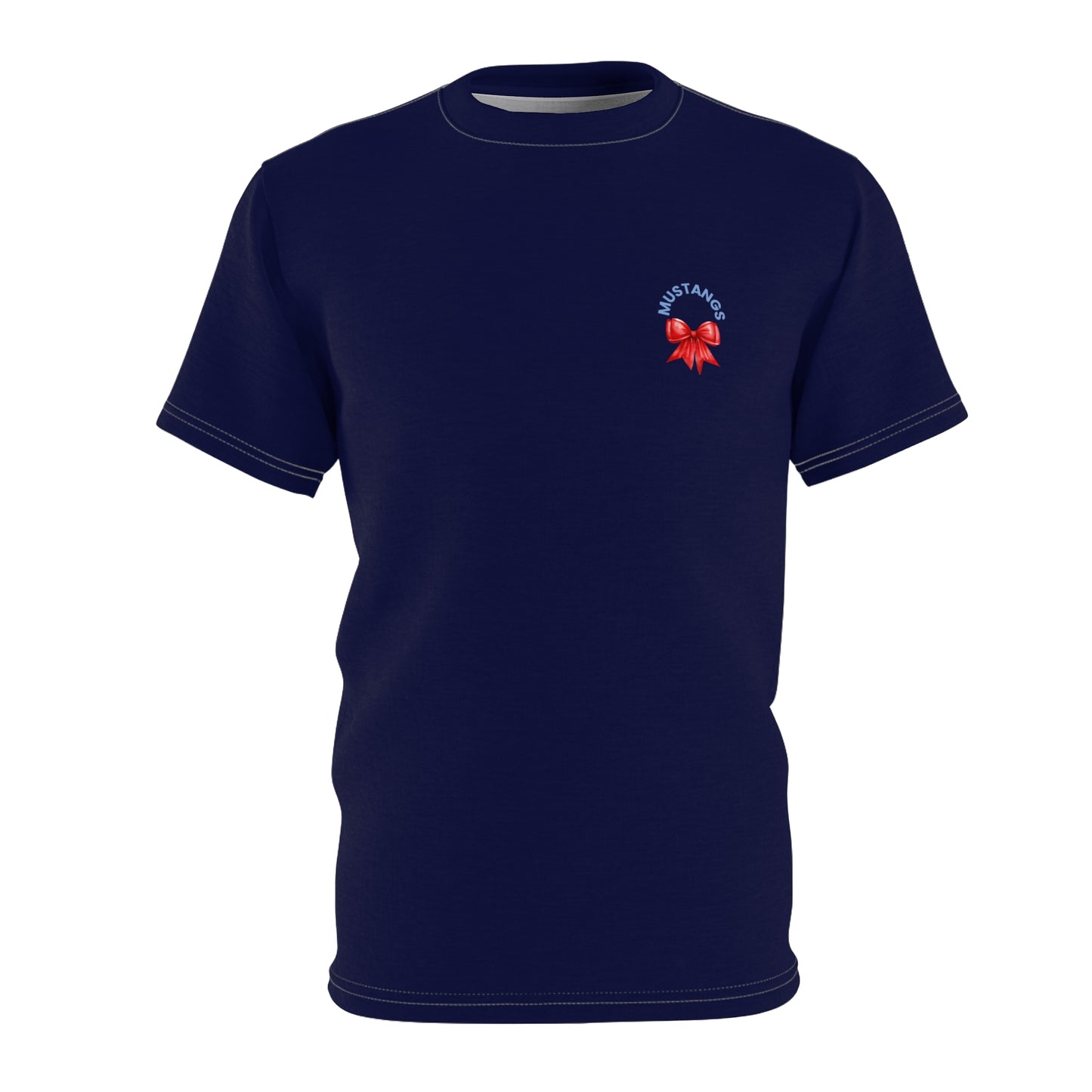 Mustangs Vertical Bow Unisex Adult Tee ~ Navy