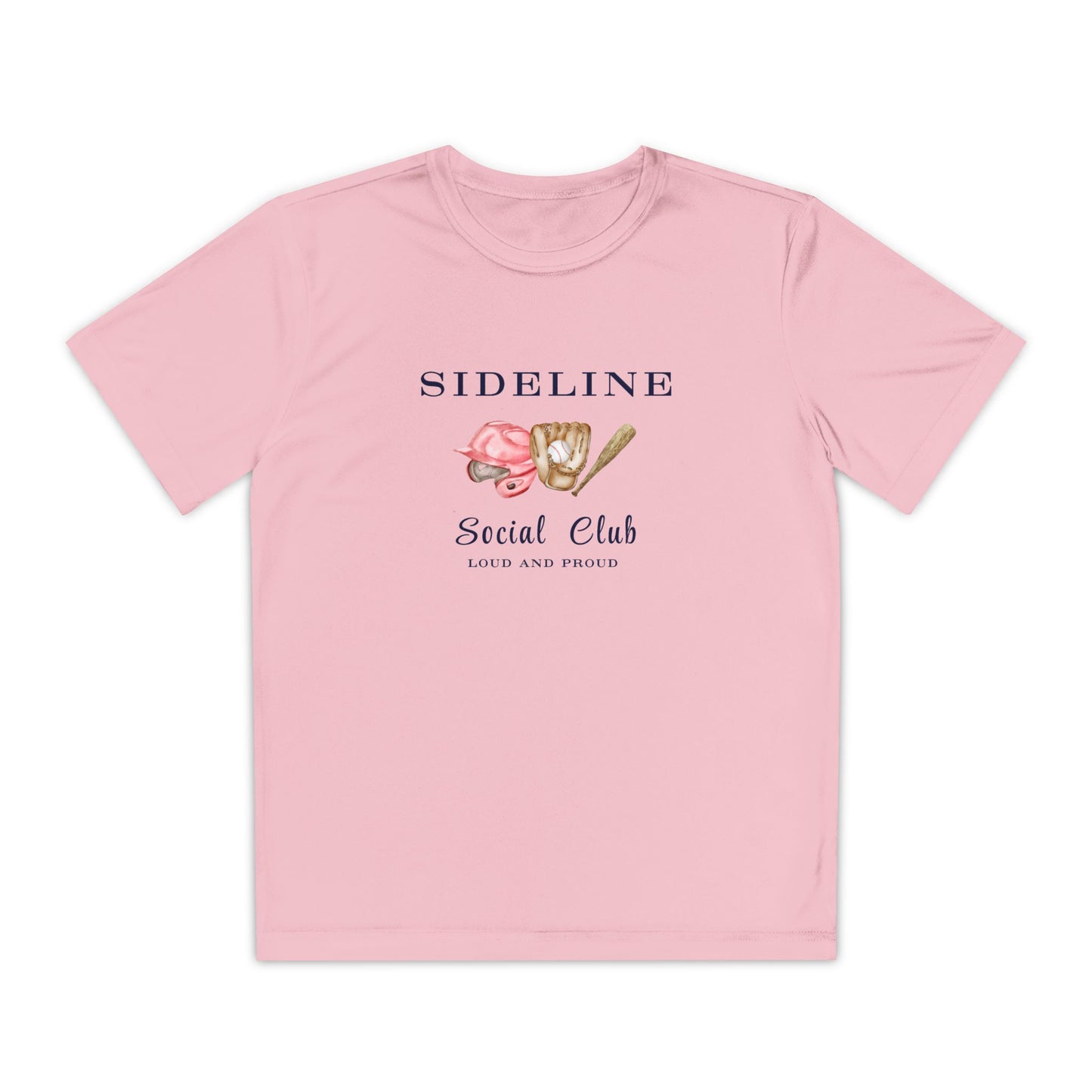 Baseball Sideline Social Club Youth Tee