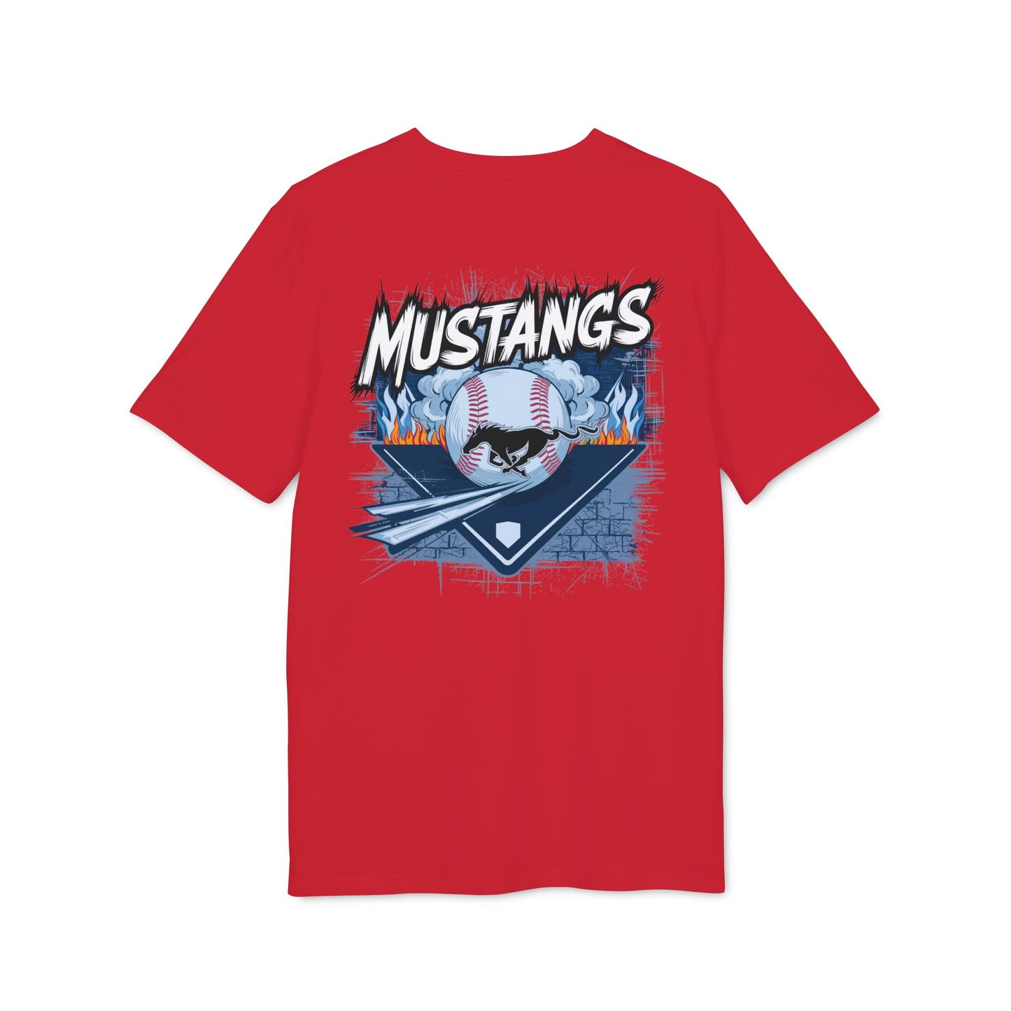 Mustangs Graffiti Unisex Baseball Team T-Shirt ~ Cotton
